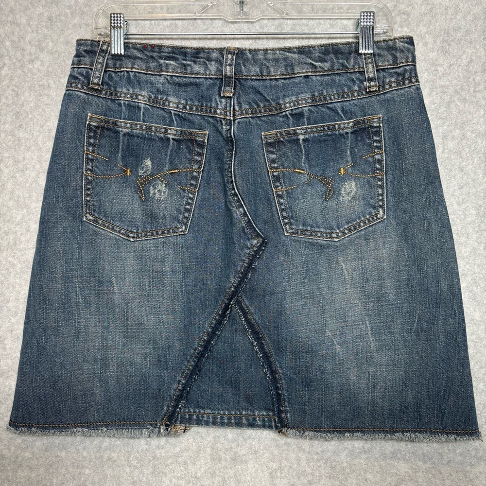 Mudd Vintage Y2K Blue Jean Denim Above the Knee Skirt-Juniors Size 11 - Picture 5 of 6